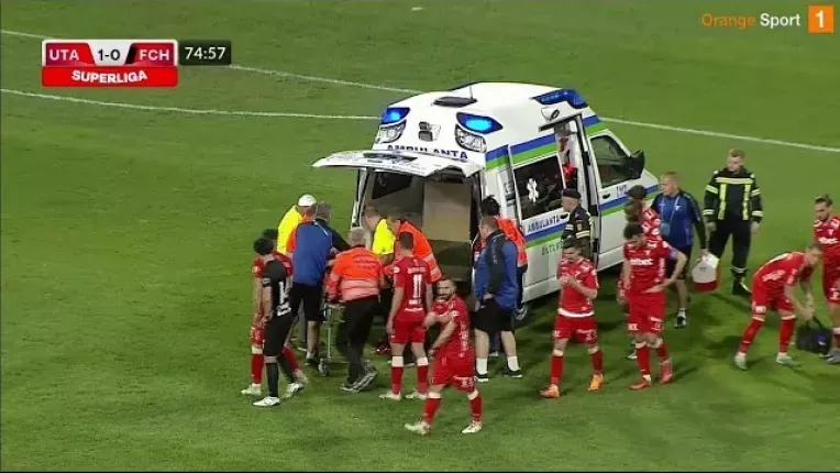 UTA - Hermannstadt 1-0. Momente de panica la Arad, Rares Pop s-a prabusit pe gazon